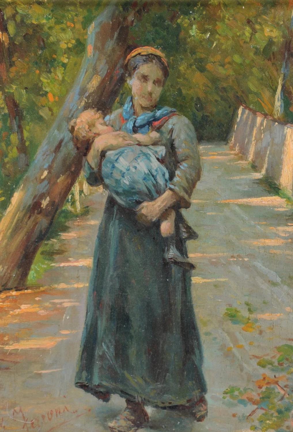 Madre con il bambino in braccio